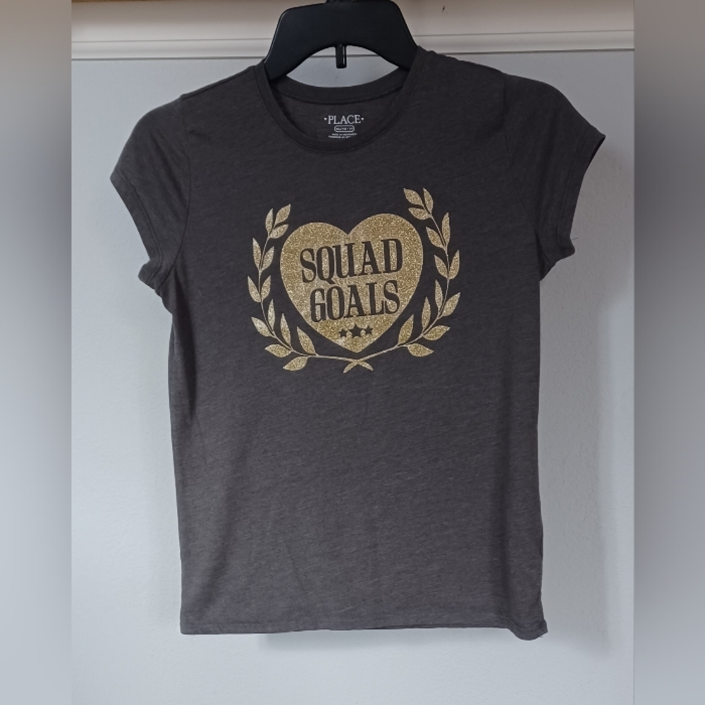 Girls Place T- shirt, size XL (14) in charcoal